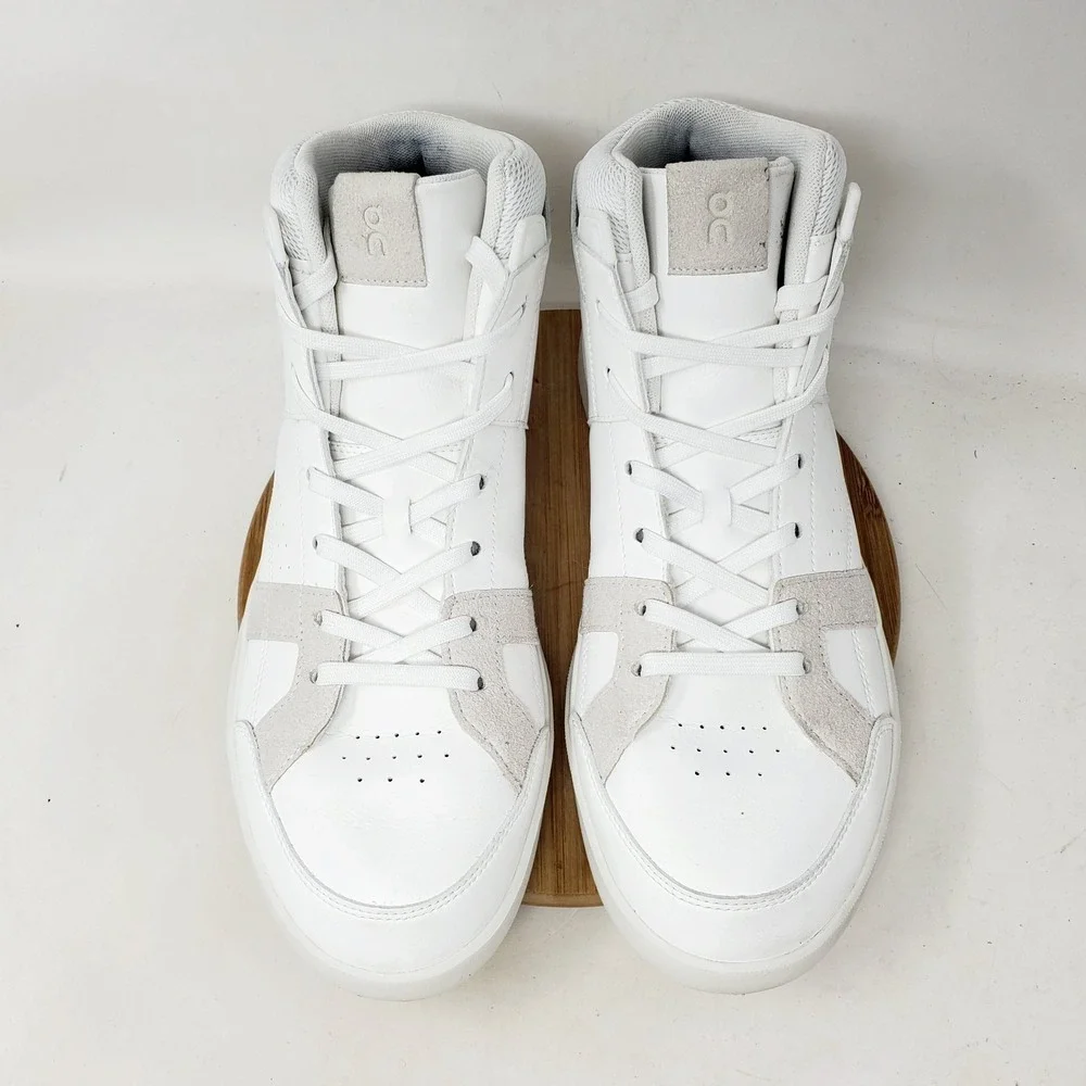 On The Roger Clubhouse Mid Shoes Mens 10.5 White Sneaker Casual Tennis Court